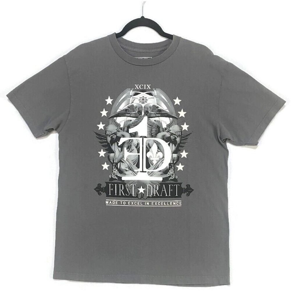First Draft T-Shirt Men's Large Made To Excel in Excellence Gray Short Sleeve